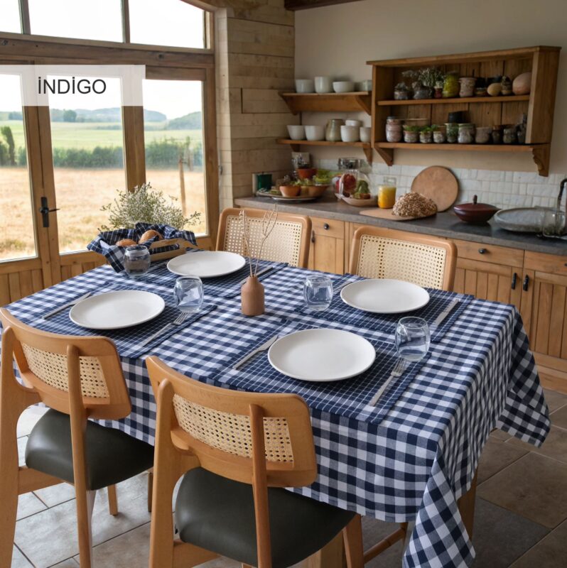 Скатертина з серветками Istanbul Piknik Set 140х180 см. Happy Days Indigo