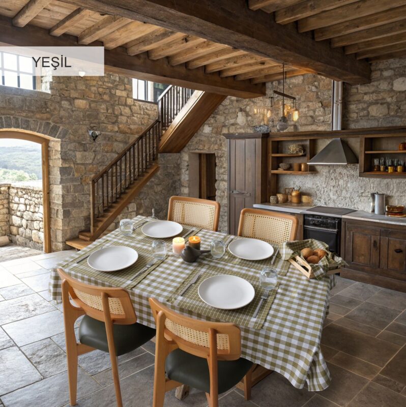 Скатертина з серветками Istanbul Piknik Set 140х180 см Happy Days Yesil