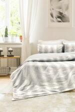 Постільна білизна Saheser Stonewashed Ranforce 200 х 220 см Nenas Antrasit