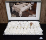 Велюрова скатертина з ранером Selin Azra Set 160×300+12 серветок - Зображення 3