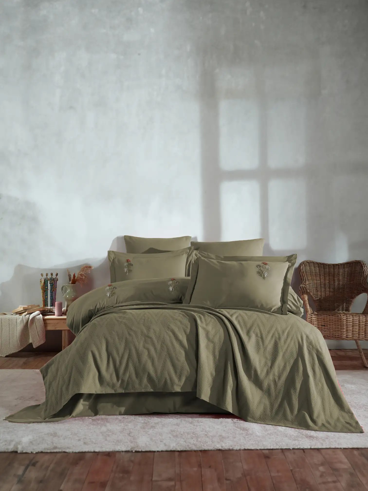 Постільна білизна Saheser Stonewashed 200 х 220 см Noris Haki Постільна білизна Saheser Stonewashed 200 х 220 см Noris Haki