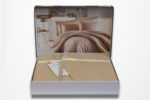 Постільна білизна Charlotte Stripe Satin 220х220 см, простирадло на резинці 160x200+30 см Cappucino - Зображення 4