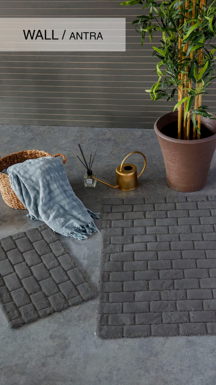 Набір килимків для ванної кімнати Istanbul Home Collection Wall Antrasit =D124
