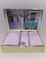 Подарунковий набір турецьких рушників 3шт Cestepe Micro Delux Lilac