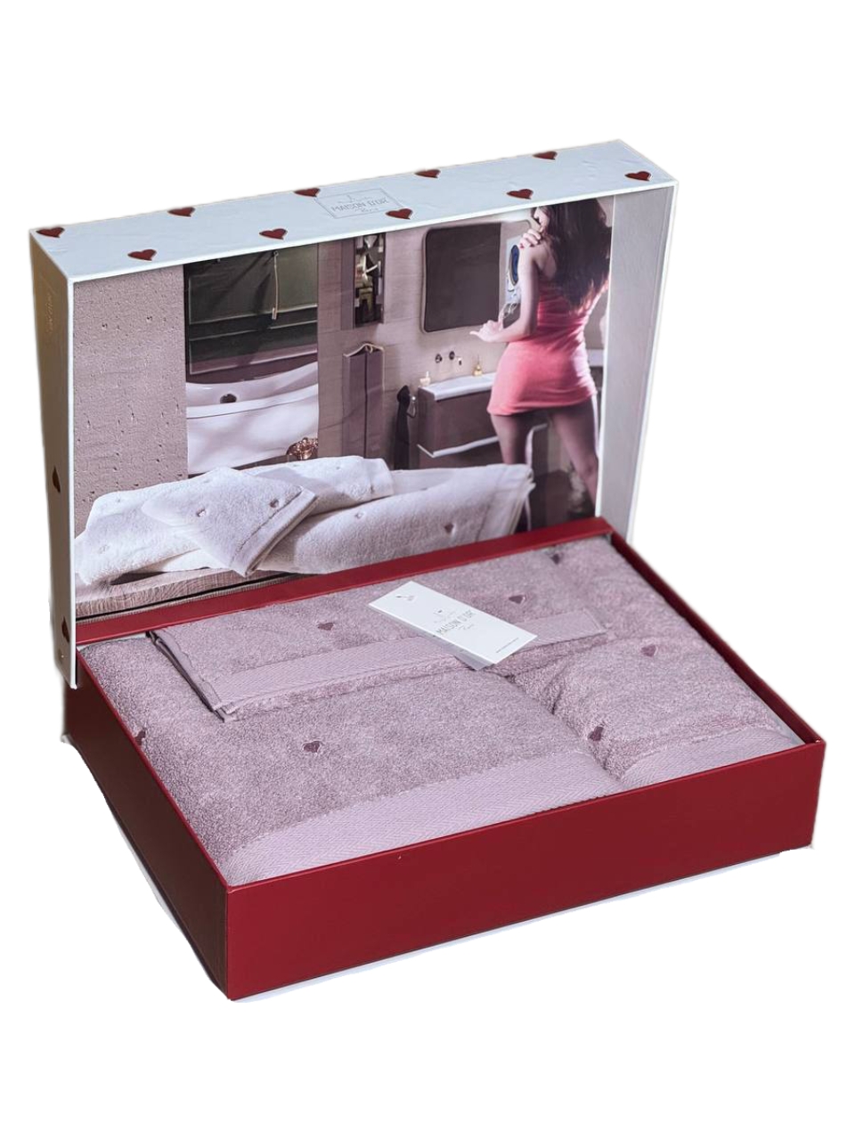 Набір рушників Maison D'or Soft Hearts Lilac Набір рушників Maison D'or Soft Hearts Lilac
