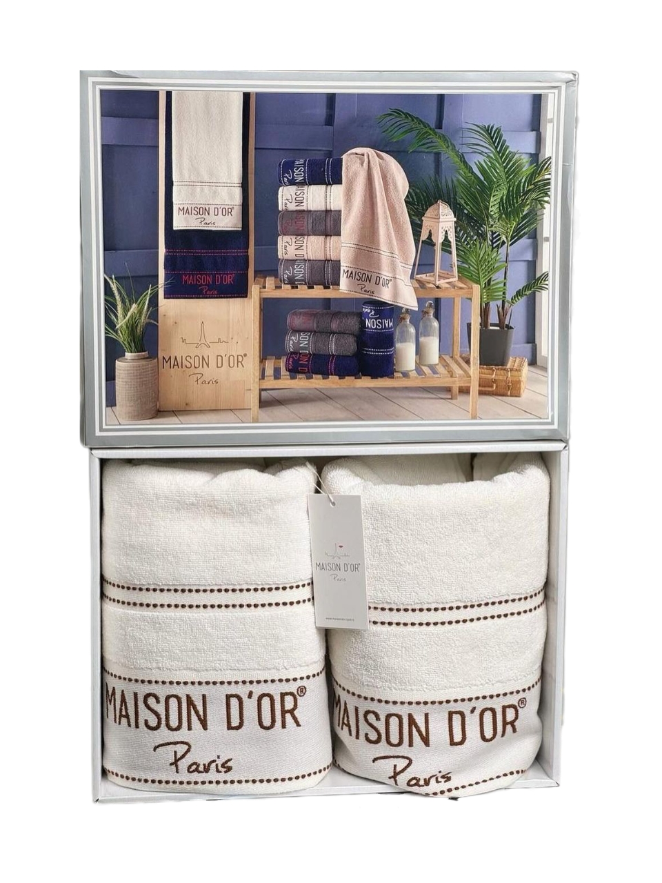 Набір рушників Maison D'or Paris Ecru Brown Набір рушників Maison D'or Paris Ecru Brown купити