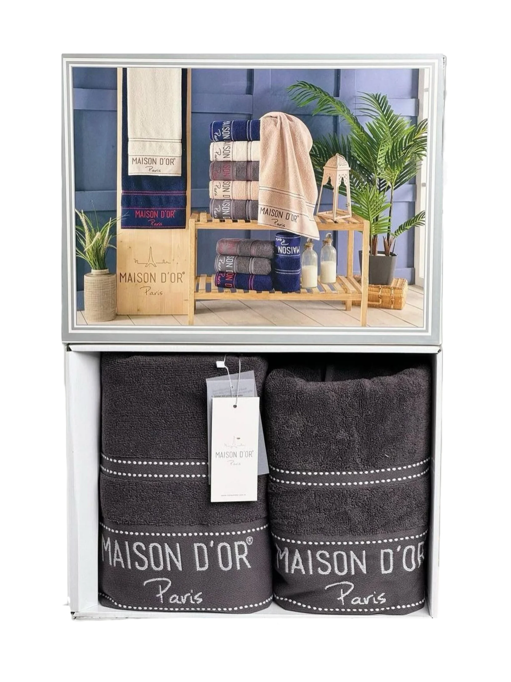 Набір рушників Maison D'or Paris Antrasit White Набір рушників Maison D'or Paris Antrasit White купити