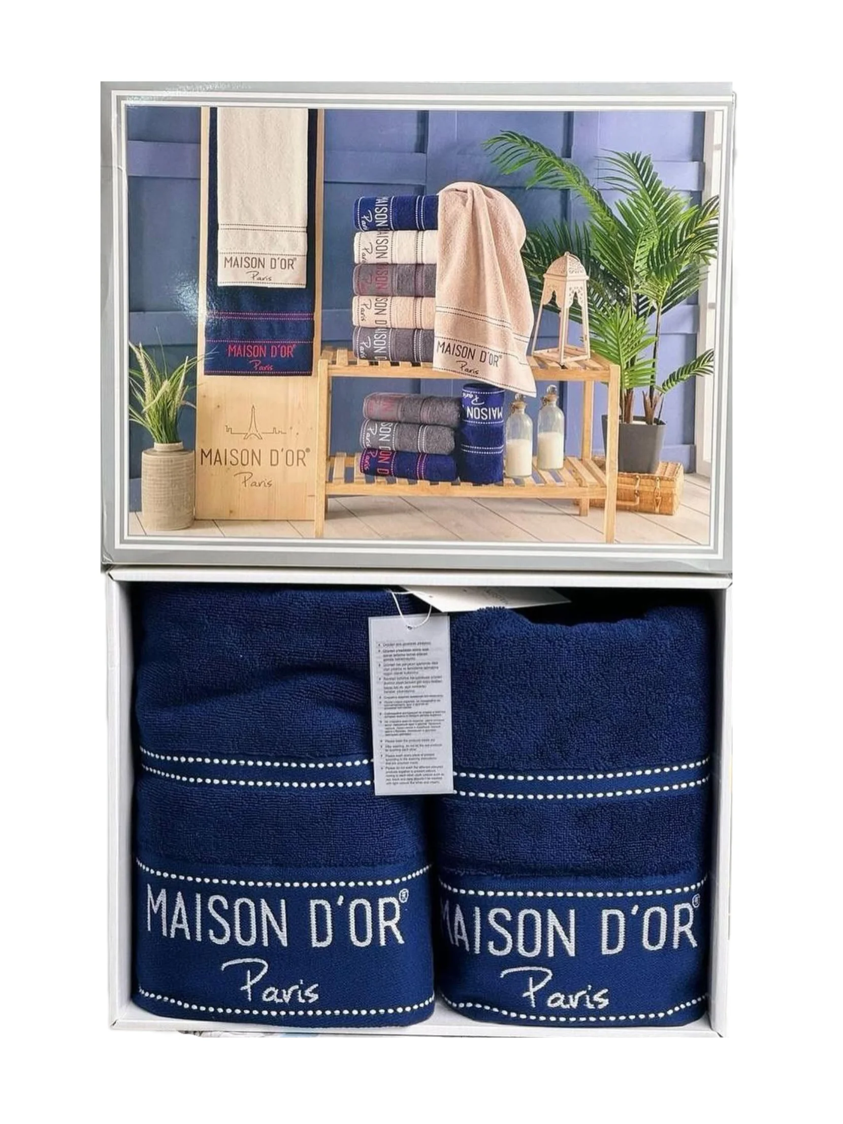 Набір рушників Maison D'or Paris Navy White Набір рушників Maison D'or Paris Navy White купити