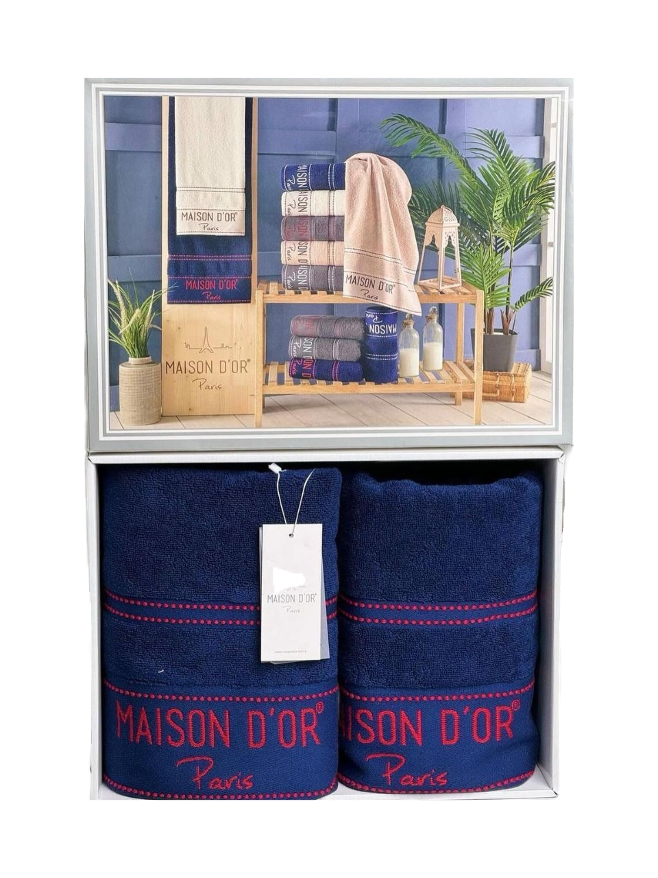 Набір рушників Maison D'or Paris Navy Red Набір рушників Maison D'or Paris Navy Red купити