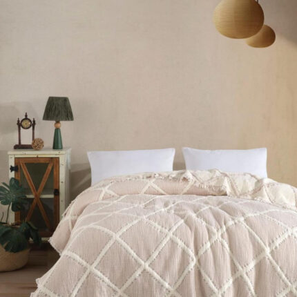 Муслінове покривало Moss Ivory Muslin 230 x 250 см. Bej