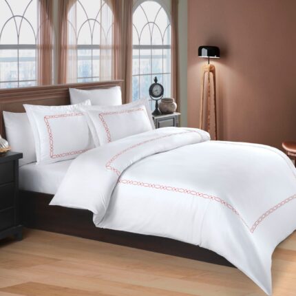 Комплект постільної білизни з вишивкою Maribor Exclusive Satin 200х220 см Lilyana Red купити