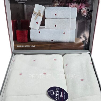 Набір рушників Cestepe Micro Cotton Love 2шт Pudra