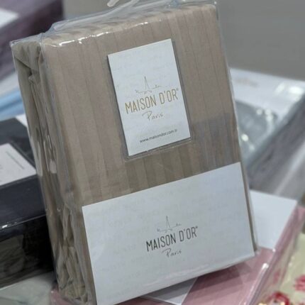 Простирадло сатинове з наволочками Maison D`or 240x260см Beige
