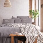 Постільна білизна з пледом Istanbul Mystic Ocean Gri Євро купити