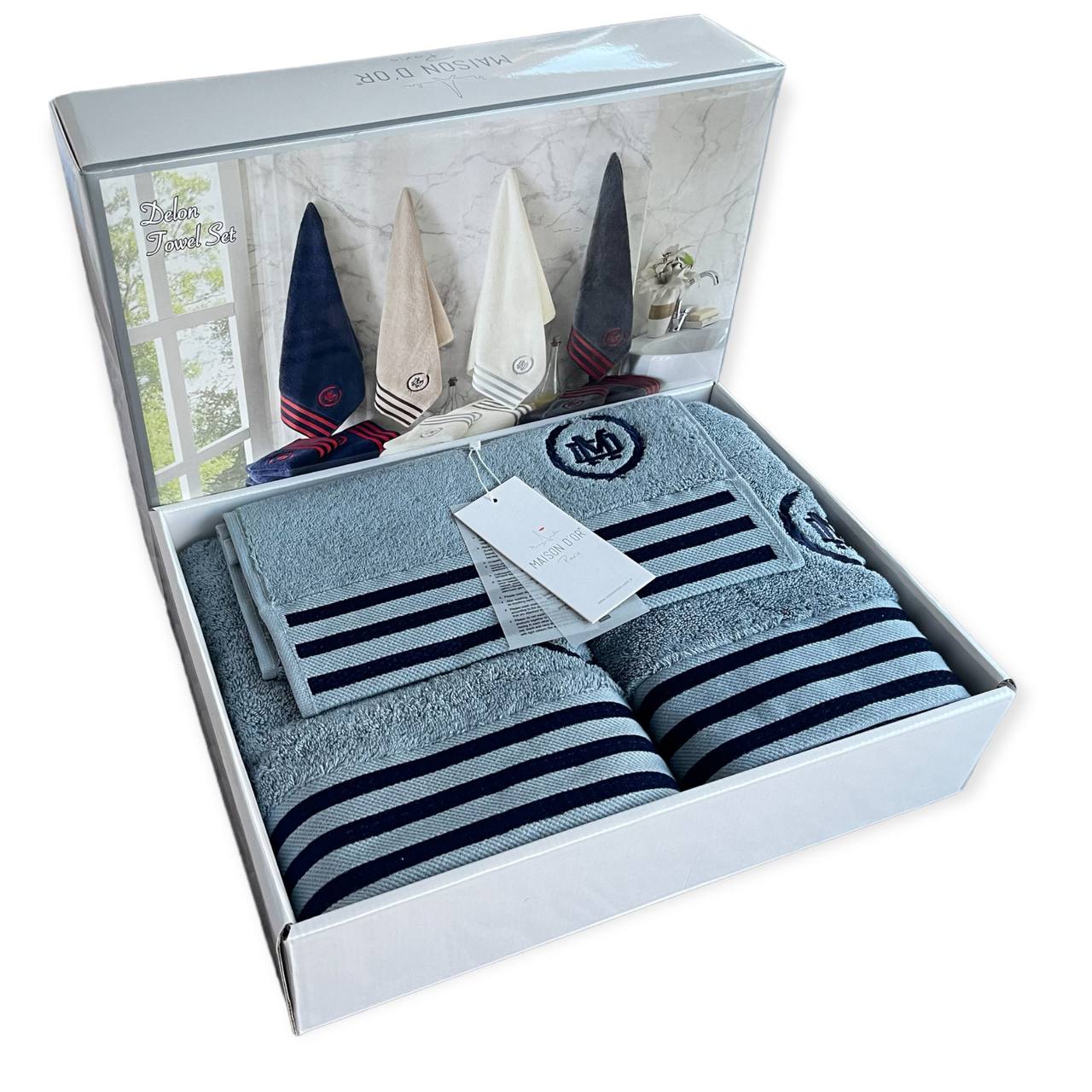 Набір рушників Maison D'or Delon Blue-Navy Набір рушників Maison D'or Delon Blue-Navy