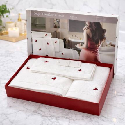 Набір рушників Maison D'or Reve De Papillon White Red