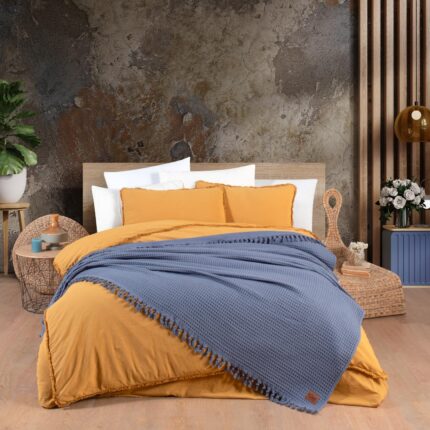 Постільна білизна Sikel Stonewashed Ranforse Soho Firfirli 200 х 220 см Hardal купити.