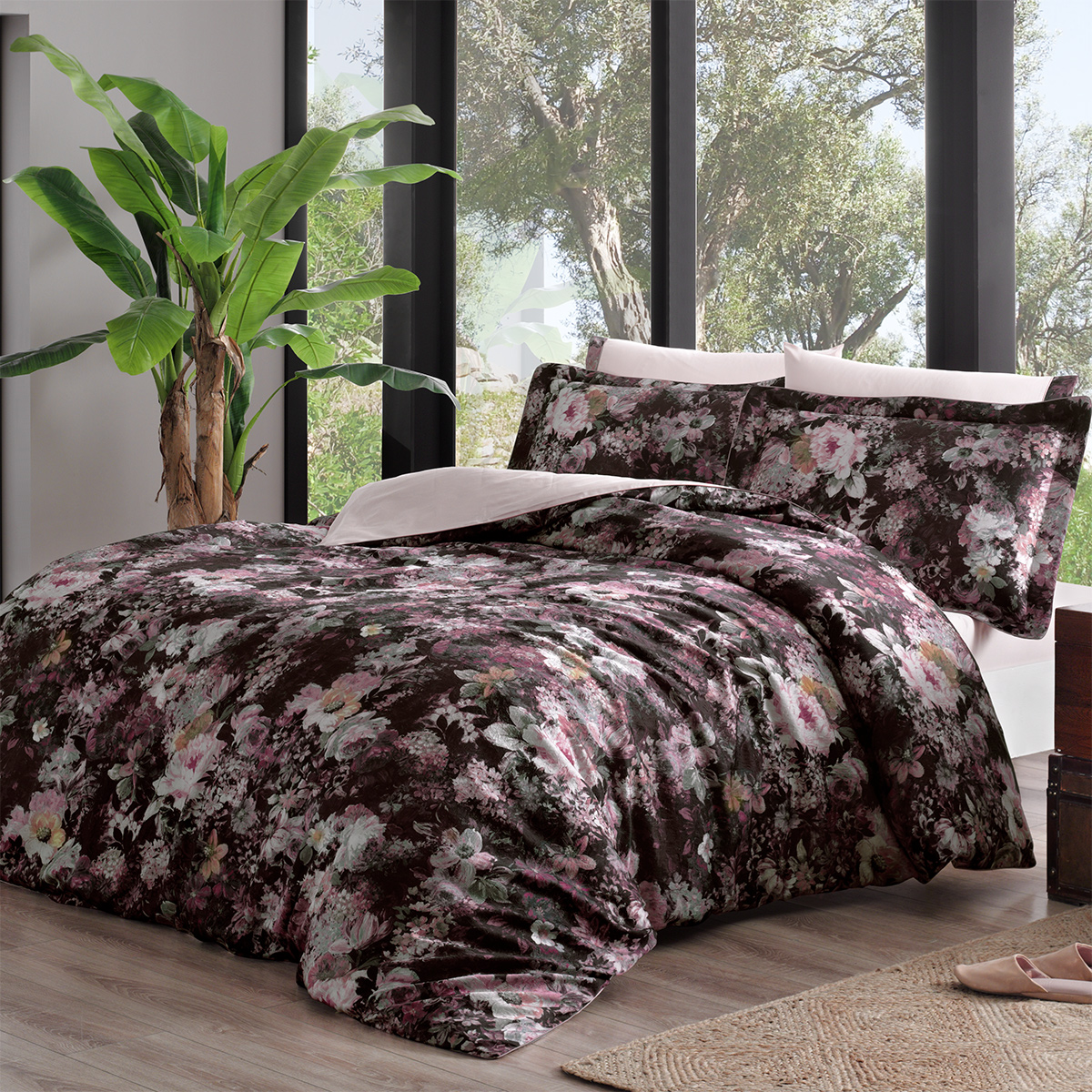 Постільна білизна Tivolyo Home Garden Rose делюкс сатин жатий шовк сімейний Постільна білизна Tivolyo Home Garden Rose делюкс сатин жатий шовк сімейний купити.