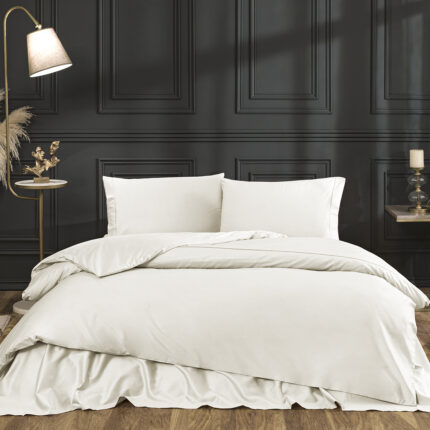 Комплект постільної білизни Tivolyo Home Casual K.Beyaz сатин люкс 200x220 см кремовий купити.
