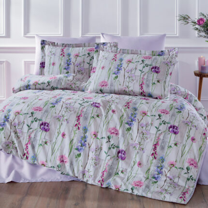 Комплект постільної білизни Tivolyo Home Clematis люкс сатин євро купити.