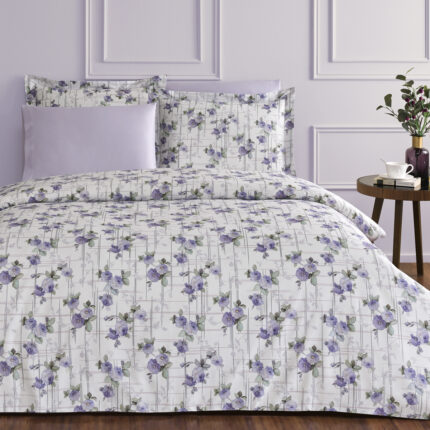 Комплект постільної білизни Tivolyo Home Soffie Lila люкс сатин 200x220 см купити.