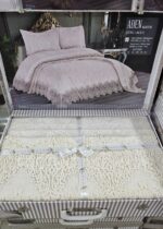 Покривало жакардове з наволочками KC Home Alara Aden 260x260 см Krem - Зображення 10
