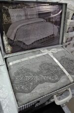 Покривало жакардове з наволочками KC Home Alara Vendy 260x260 см Gri - Зображення 11