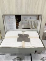 Вафельне покривало NILhome Waffle Deluxe Pique 200x220 см кремовий