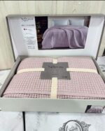 Вафельне покривало NILhome Waffle Deluxe Pique 200x220 см лавандовий