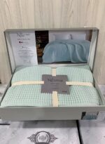 Вафельне покривало NILhome Waffle Deluxe Pique 200x220 см м'ятний