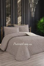 Покривало двостороннє стьобане з наволочками MyBed Kapitone 240x260 см кава