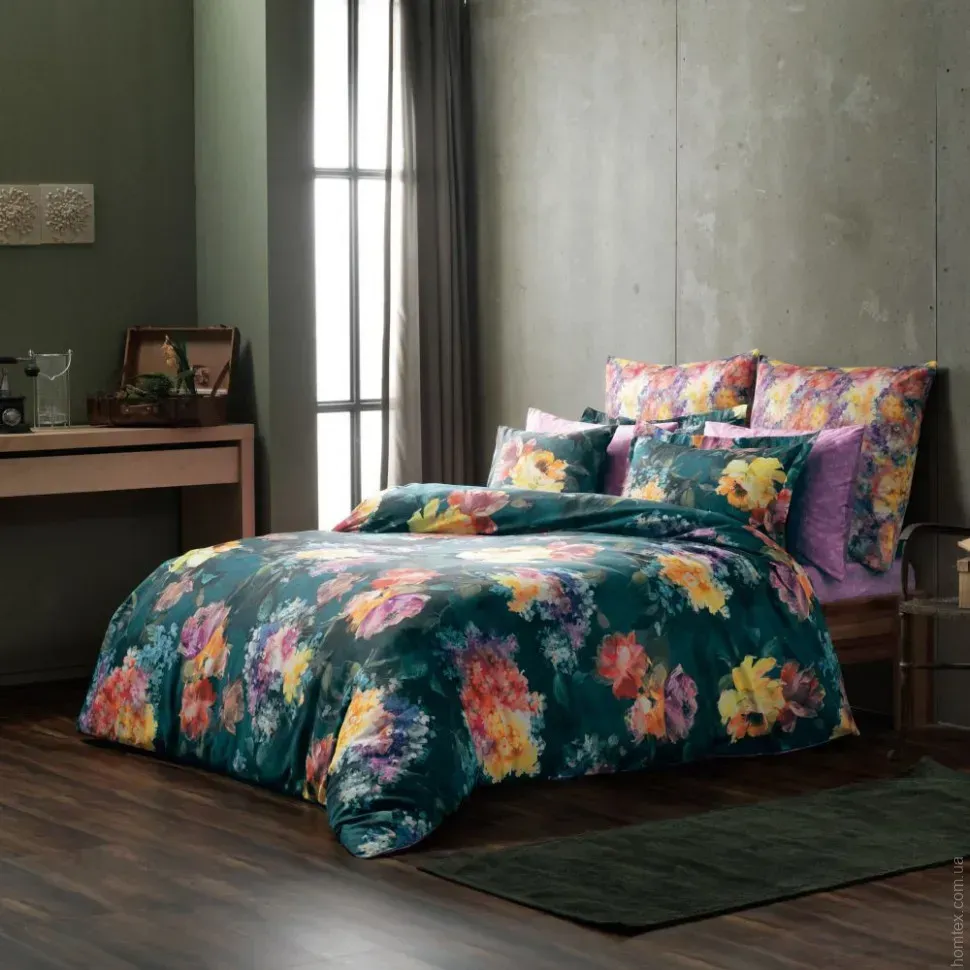Сімейний комплект TAC DIGITAL Saten Midnight Bloom yesil Сімейний комплект TAC DIGITAL Saten Midnight Bloom yesil купити в Україні