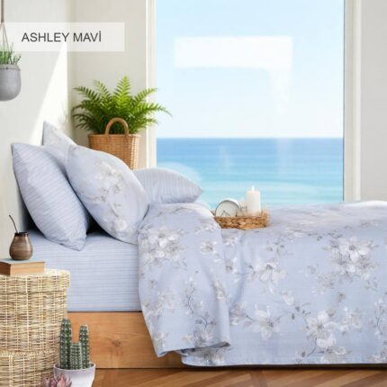 Літній комплект постільної білизни Istanbul Elite Pike Ashley Mavi Полуторний купити