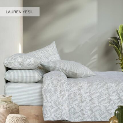 Літній комплект постільної білизни Istanbul Elite Pike Lauren Yesil Полуторний купити