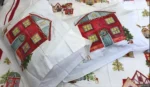 Постільна білизна новорічна TAC сатин Santa kirmizi (двостороння) Євро - Зображення 4