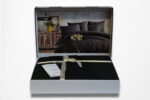Постільна білизна Charlotte Stripe Satin євро з простирадлом на резинці 160x200+30 см Siyah - Зображення 4