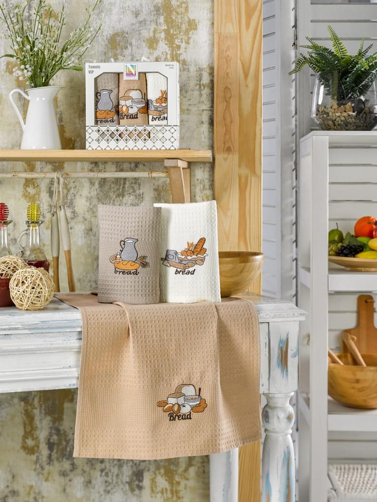 Набір кухонних вафельних рушників Nilteks VIP Luxe Bread 40x60 см 3шт купити. Набір кухонних вафельних рушників Nilteks VIP Luxe Bread 40x60 см 3шт купити.