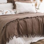 Комплект постільної білизни з покривалом Saheser Stonewashed Eveline 200 х 220 см Kahve купити