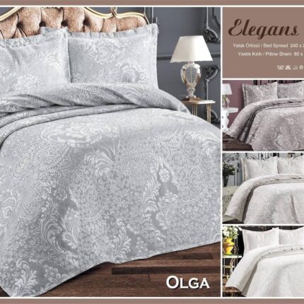Покривало з наволочками MyBed Elegans Series Olga 240x260 см Gri