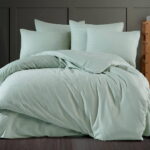 Постільна білизна Charlotte Stripe Satin євро з простирадлом на резинці 160x200+30 см Mint