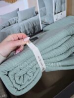 Муслінова постільна білизна Loom&Flow Henna Green Євро - Зображення 7