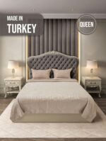 Покривало жакардове з наволочками KC Home Alara Venus 240x260 см Capucino