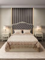 Покривало жакардове з наволочками KC Home Alara Aden 260x260 см Capucino