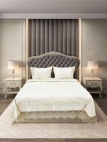 Покривало жакардове з наволочками KC Home Alara Vendy 260x260 см Krem