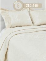 Покривало жакардове з наволочками KC Home Alara Vendy 260x260 см Krem - Зображення 3