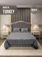 Покривало жакардове з наволочками KC Home Alara Vendy 260x260 см Gri
