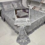 Покривало жакардове з наволочками KC Home Alara Vendy 260x260 см Gri - Зображення 7