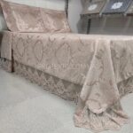 Покривало жакардове з наволочками KC Home Alara Vendy 260x260 см Capucino — изображение 8