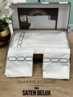 Постільна білизна TAC DELUX Saten Diamond Antrasit Євро - Зображення 3