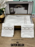 Постільна білизна TAC DELUX Saten Diamond Bej Євро - Зображення 3